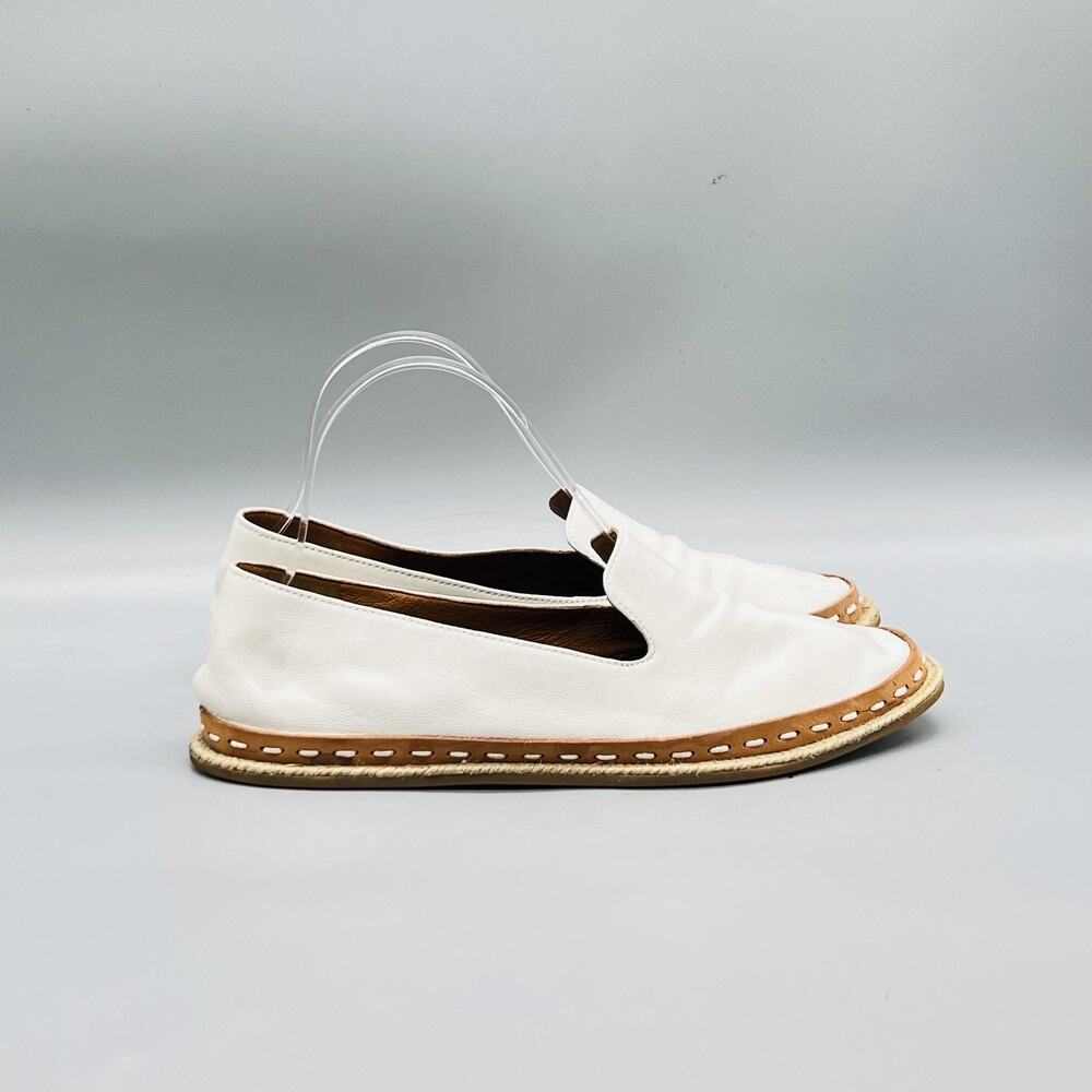 Rag & Bone Shoes Women 8 White Leather Slip On Loafer Flats Espadrille Casual